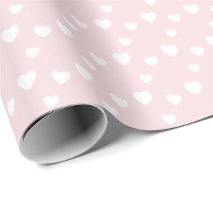 Light Pink and Hearts, birthday, shower, party Wrapping Paper