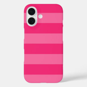 Light Pink and Hot Pink Stripes  iPhone 16 Case