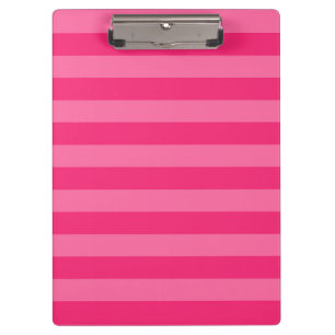 Light Pink and Hot Pink Stripes Clipboard