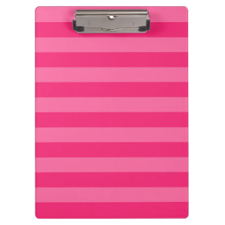 Light Pink and Hot Pink Stripes  Clipboard