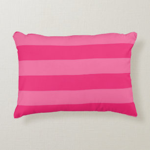 Light Pink and Hot Pink Stripes  Decorative Cushion