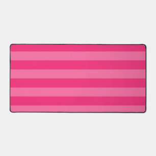 Light Pink and Hot Pink Stripes Desk Mat