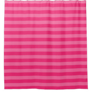 Light Pink and Hot Pink Stripes Shower Curtain