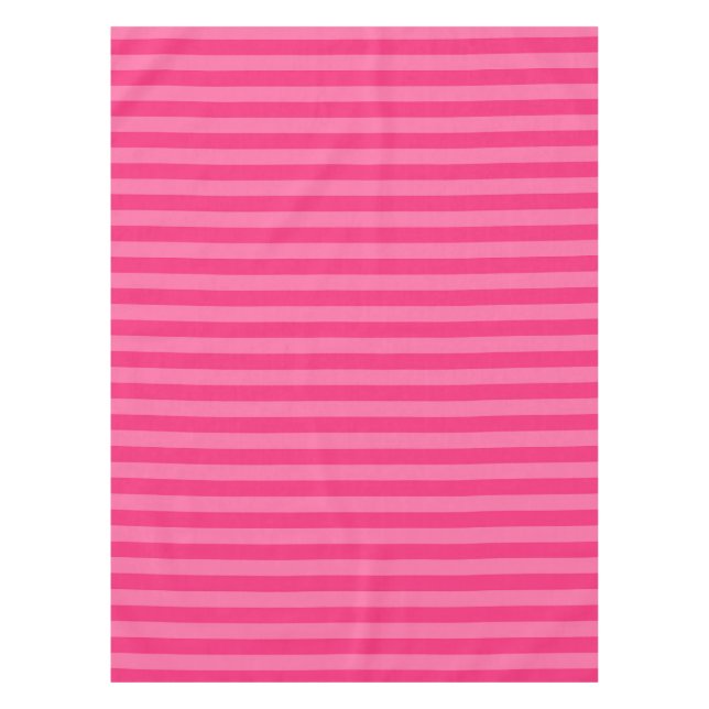 Light Pink and Hot Pink Stripes  Tablecloth (Front)