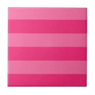 Light Pink and Hot Pink Stripes  Tile