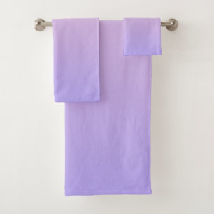 Light Pink and Light Purple Ombre Pattern Bath Towel Set