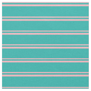 Light Pink and Light Sea Green Coloured Stripes Fabric