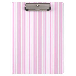Light pink and white candy stripes clipboard