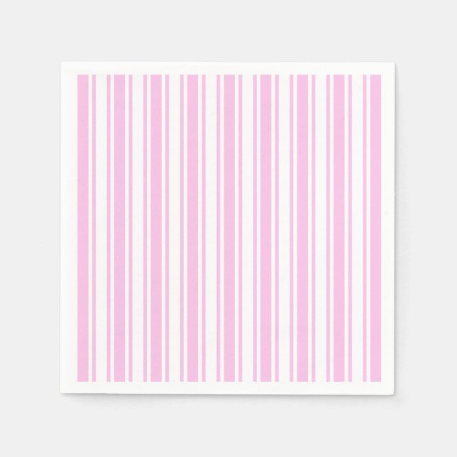 Light pink and white candy stripes napkin (Front)