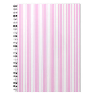 Light pink and white candy stripes notebook