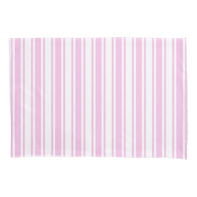 Light pink and white candy stripes pillowcase (Front)