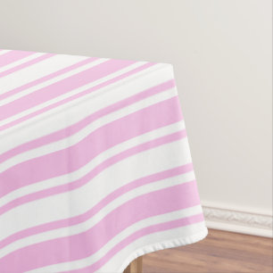 Light pink and white candy stripes tablecloth