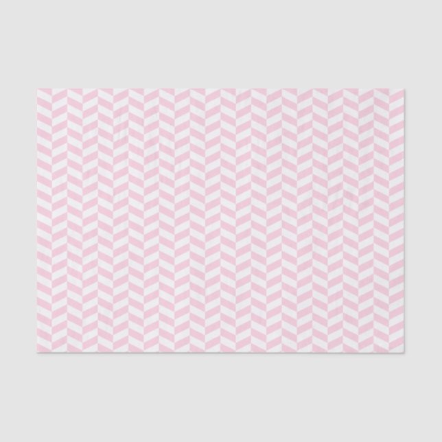 Light Pink and White Herringbone Tissue Paper (Front)