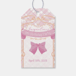 Light Pink Art Nouveau Princess Birthday Gift Tags