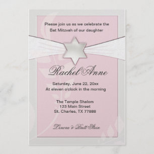 Light pink Bat Mitzvah Invitations