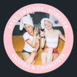 Light Pink Best Friends Forever Sticker<br><div class="desc">Stickers can be a fun and creative way to make a gift for your best friend extra special. You can now customise your stickers with a photo of you and your friend and your names. These "best friend forever" stickers are perfect for Valentine's Day or any other occasion. So why...</div>