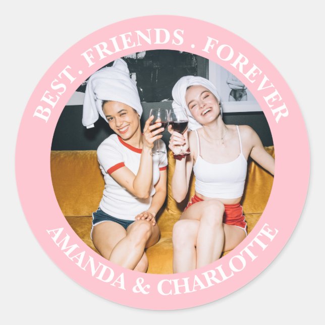 Light Pink Best Friends Forever Sticker (Front)