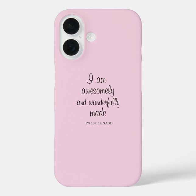 Light Pink Bible Verse Positive Affirmation Case-Mate iPhone Case (Back)