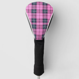 Light Pink & Black Plaid – Stylish Classic Design Golf Head Cover