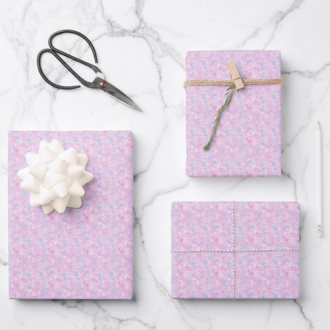 Light Pink & Blue Abstract  Wrapping Paper Sheet (Front)