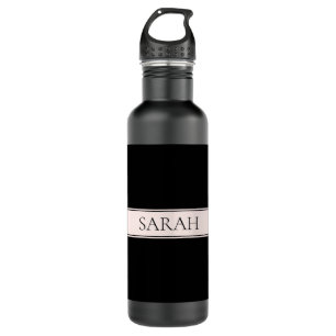 Light Pink Blush Stripe & Elegant Editable Text 710 Ml Water Bottle