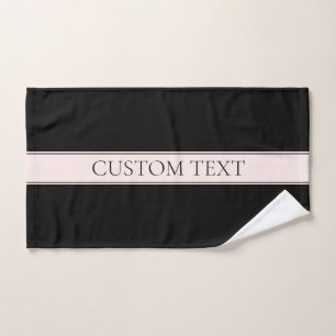 Light Pink Blush Stripe & Elegant Editable Text Bath Towel Set