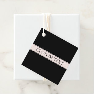 Light Pink Blush Stripe & Elegant Editable Text Favour Tags