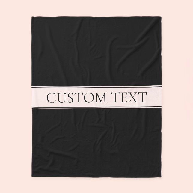 Light Pink Blush Stripe & Elegant Editable Text Fleece Blanket (Creator Uploaded)