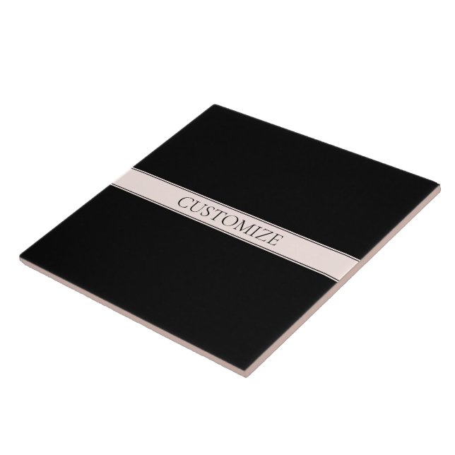 Light Pink Blush Stripe & Elegant Editable Text Tile (Side)