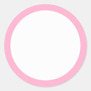Light pink border blank classic round sticker