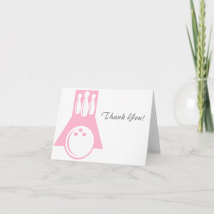 Light Pink Bowling Thank You Card
