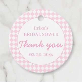 Light Pink Bridal Shower Thank You Favor Tag