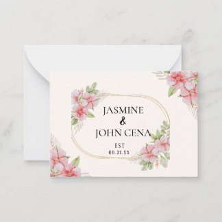 Light Pink Brown Elegant Rustic Wedding Card