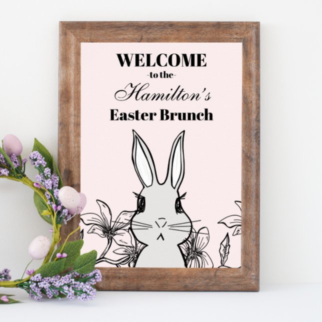 Light Pink Bunny Easter Brunch Poster (Creator Uploaded)