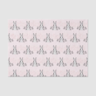 Light Pink Bunny Easter Floral Tissue Paper