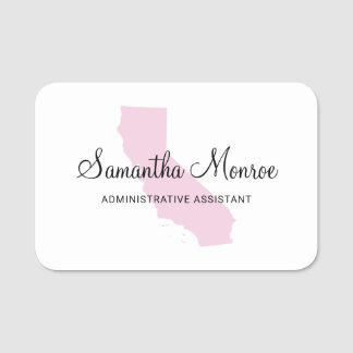 Light Pink California Name Tag
