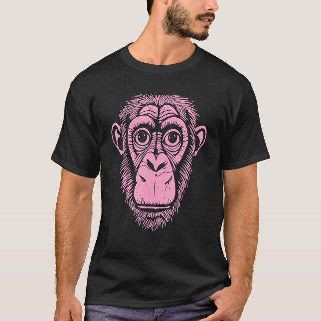 Light Pink Chimpanzee  Ape Not Monkey  Cute Chimp T-Shirt (Front)