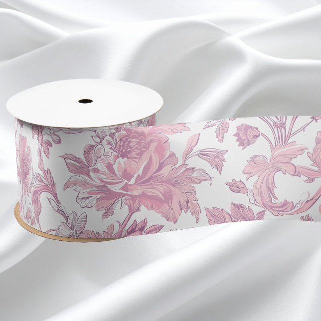 Light Pink Chinoiserie Decoupage Satin Ribbon (Creator Uploaded)
