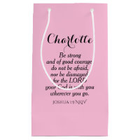 Light Pink Courage Bible Verse Custom Name Simple