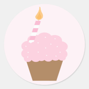 Light Pink Cupcake Classic Round Sticker