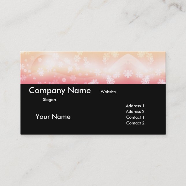 Light Pink Daisy Topper Business Card (Front)