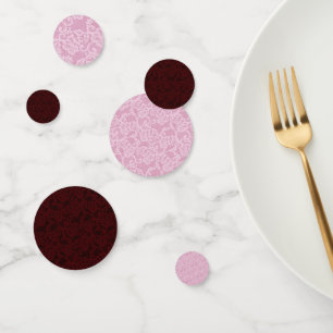 Light Pink Dark Red Lace Confetti