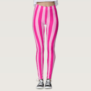 Light Pink & Deep Pink Stripes Leggings
