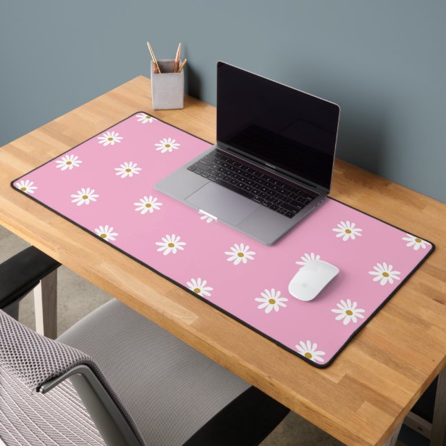 Light Pink Desk Mat with Elegant Florals (Office 2)