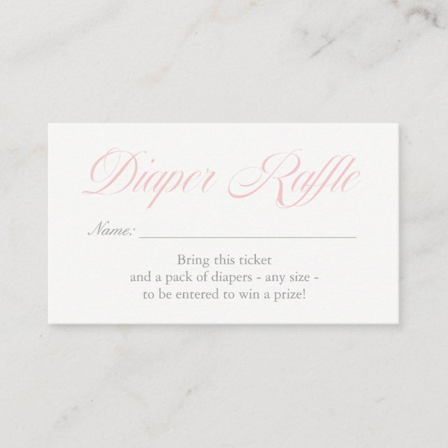 Light Pink Diamonds Diaper Raffle Card (Front)