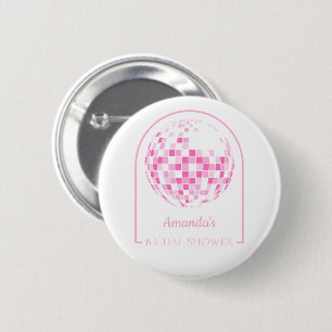 Light Pink Disco Boogie Bridal Shower 6 Cm Round Badge