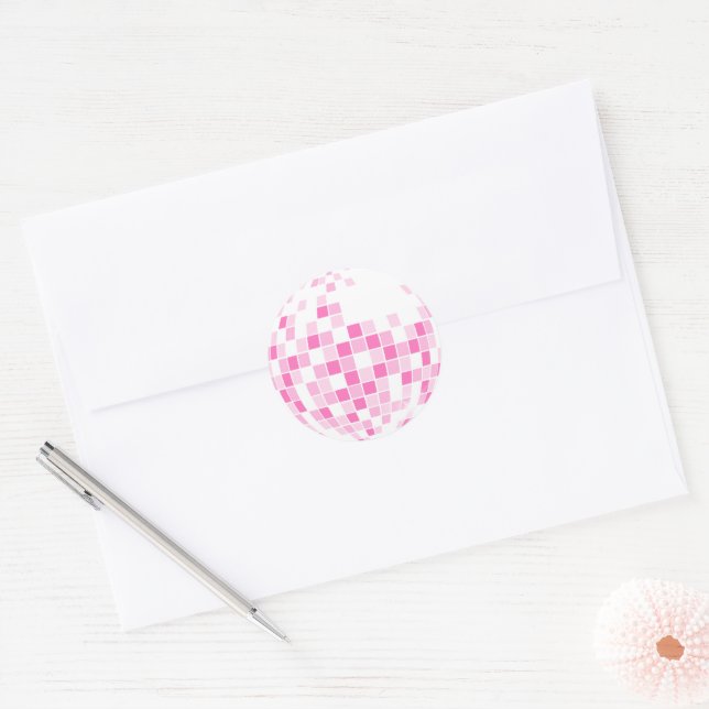 Light Pink Disco Boogie Classic Round Sticker (Envelope)