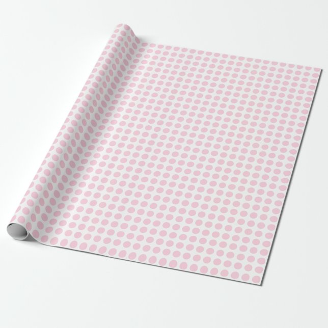 Light Pink Dots on White Wrapping Paper (Unrolled)