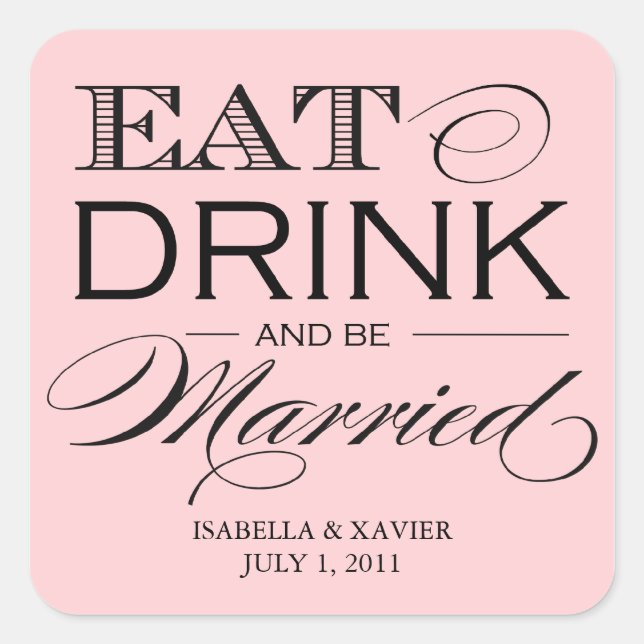 Light Pink Eat, Drink | Stickers (Front)
