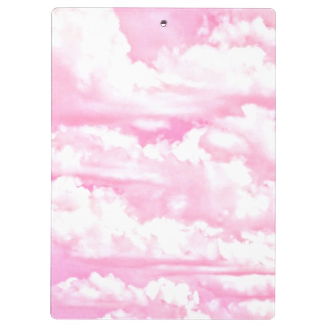 Light Pink Elegant Clouds Decor Clipboard (Back)